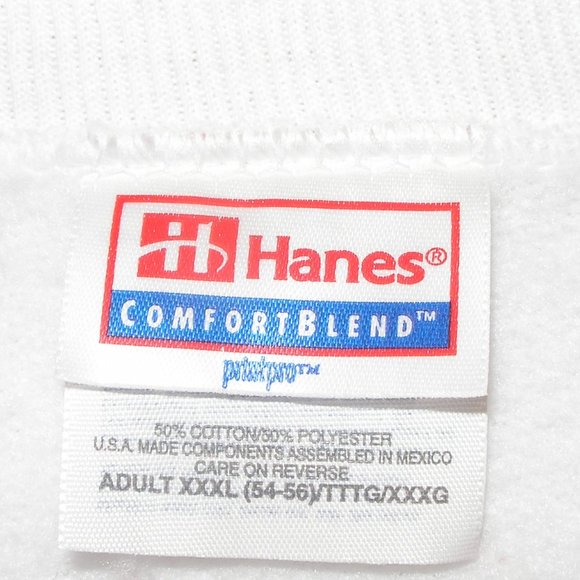 Adult XXL 54/56 Embroidered Snowman Hanes White Sweatshirt Tis The Season - Picture 5 of 10